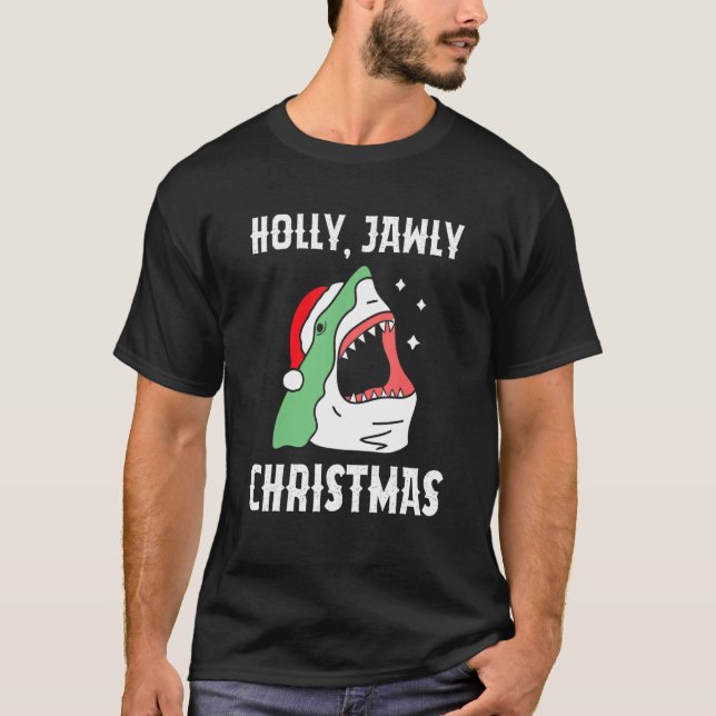 Holly Jawly Christmas  Christmas In July Shark T-Shirt (Front)