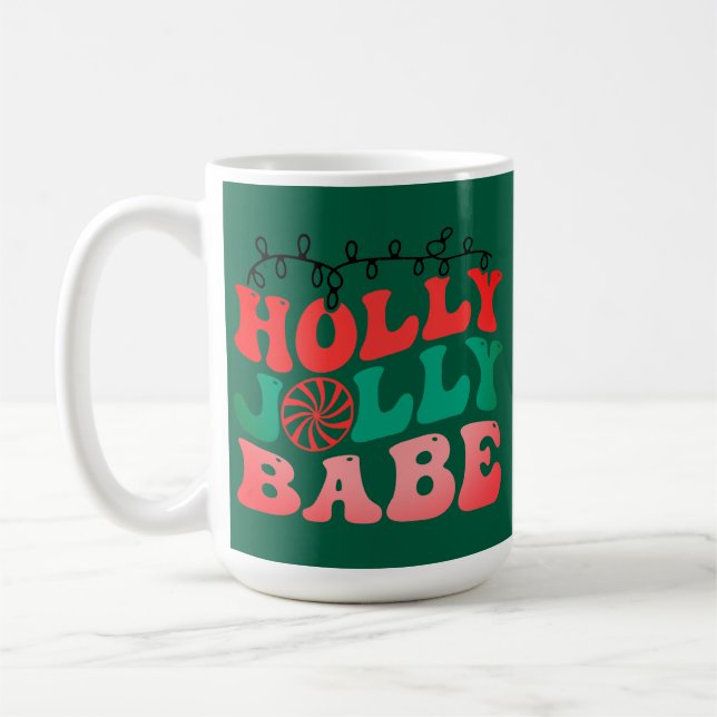 Holly Jolly babe Christmas Mug (Left)