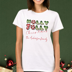 Holly Jolly Christmas 3D optic matching family T-Shirt
