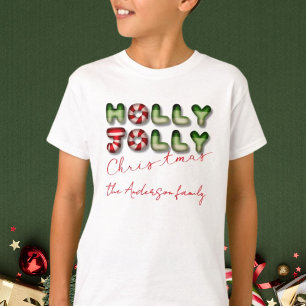 Holly Jolly Christmas 3D optic matching kids T-Shirt