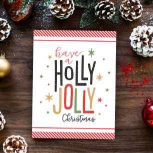 Holly Jolly Christmas (add your photo) Candy Cane  Holiday Card