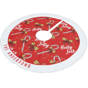 Holly Jolly Christmas Brushed Polyester Tree Skirt