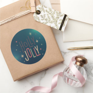 Holly Jolly Christmas  Classic Round Sticker