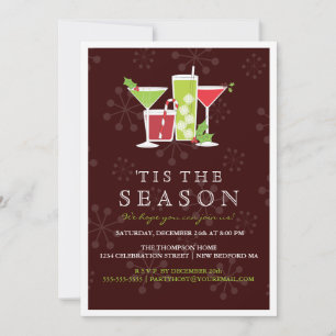 Holly Jolly Christmas Cocktail Party Invitation