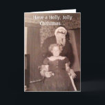 Holly Jolly Christmas Creepy Santa Card<br><div class="desc">More vintage creepy Santa images in the Creepy Santa collection.</div>