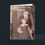 Holly Jolly Christmas Creepy Santa Card<br><div class="desc">More vintage creepy Santa images in the Creepy Santa collection.</div>