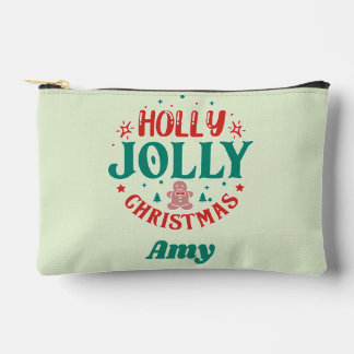 Holly Jolly Christmas Cute Gingerbread Man Retro Accessory Pouch