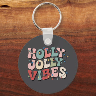 Holly Jolly Christmas Gift Family Xmas Holiday Key Ring