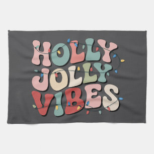 Holly Jolly Christmas Gift Family Xmas Holiday  Tea Towel