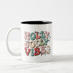 Holly Jolly Christmas Gift Family Xmas Holiday  Two-Tone Coffee Mug