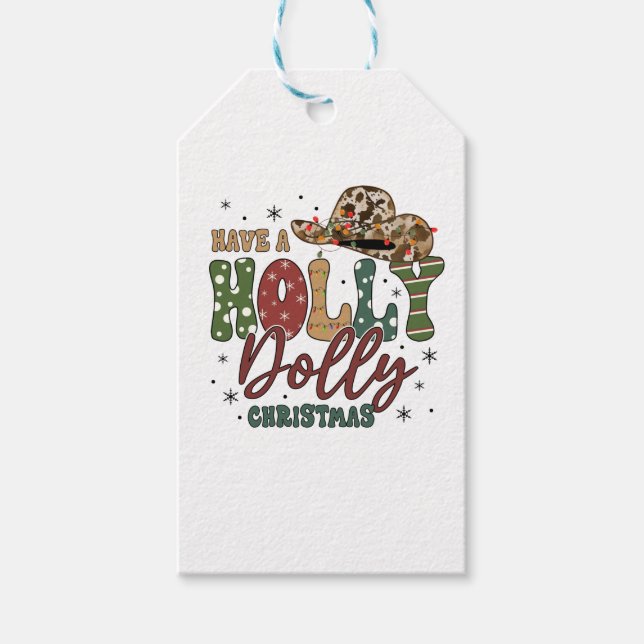 Holly Jolly Christmas Gift Tags (Front)