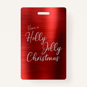 Holly, Jolly Christmas ID Badge