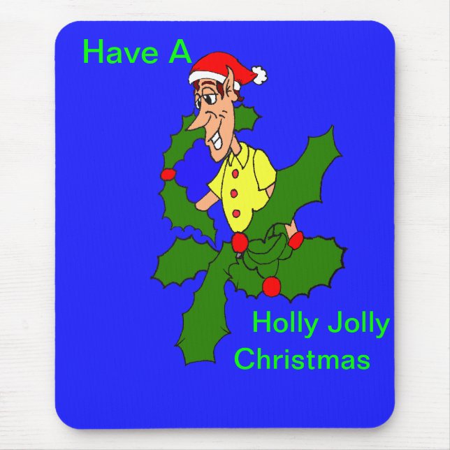 Holly Jolly Christmas Mouse Pad (Front)