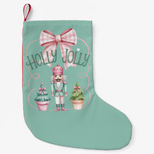 Holly Jolly Christmas Nutcracker Coquette Preppy Small Christmas Stocking