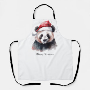 Holly Jolly Christmas Panda, custom Apron