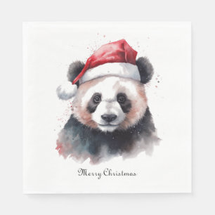 Holly Jolly Christmas Panda, custom Napkin