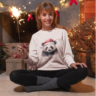 Holly Jolly Christmas Panda, custom T-Shirt