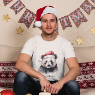 Holly Jolly Christmas Panda, custom T-Shirt