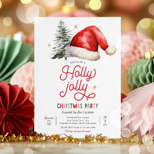 Holly Jolly Christmas Party Family Holiday Party Invitation