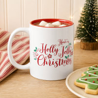 Holly Jolly Christmas Red Handwritten Script