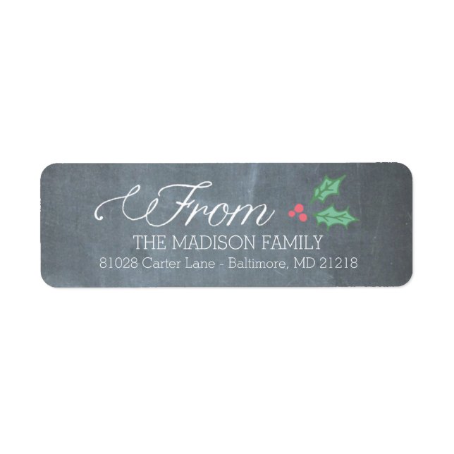 Holly Jolly Christmas Return Address Labels (Front)
