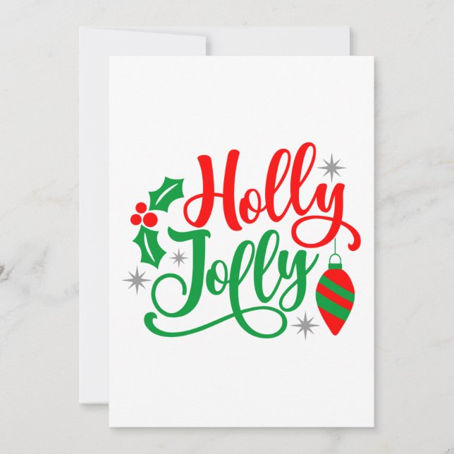 Holly Jolly Christmas Song Holiday Card (Front)