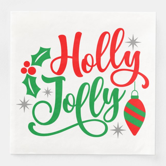 Holly Jolly Christmas Song Napkin (Front)