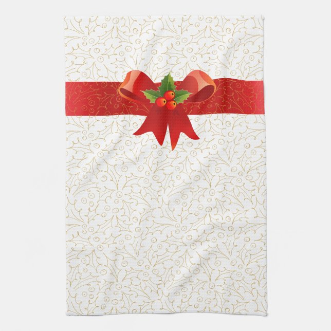 Holly Jolly Christmas Tea Towel (Vertical)