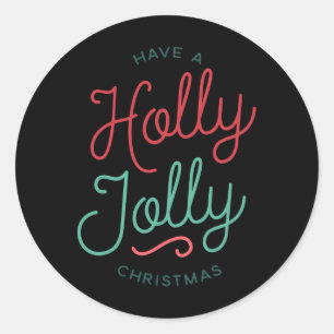 Holly Jolly Christmas Toddler T Shirt  Classic Round Sticker