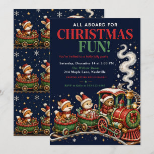 Holly Jolly Christmas Train Party Invitation
