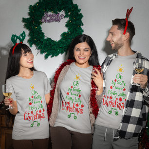 Holly Jolly Christmas Typography Classic Song T-Shirt