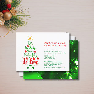 Holly Jolly Christmas Typography Classic Song, ZPR Invitation