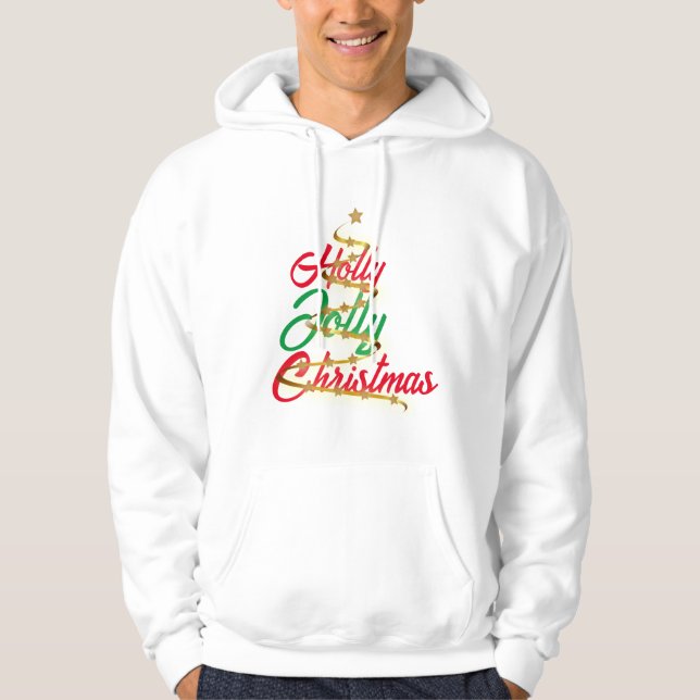 Holly Jolly Christmas Unisex Hoodie Sweatshirt (Front)