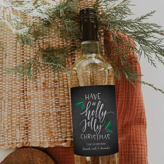 Holly Jolly | Custom Christmas Wine Label (Creator Uploaded)