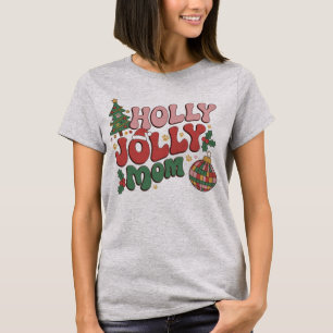 Holly Jolly Dog Mom Christmas Holiday Pet Lover T-Shirt