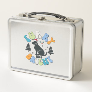 Holly Jolly Dog Mum Christmas Retro Metal Lunch Box
