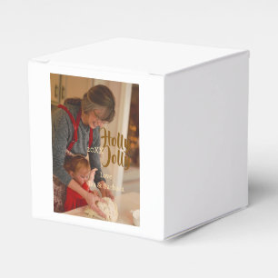 Holly Jolly family holiday photo beige year naboho Favour Box