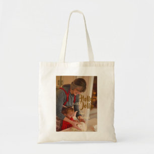 Holly Jolly family holiday photo beige year naboho Tote Bag