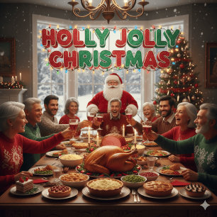  Holly Jolly Family Holidays Tree Decoration Card