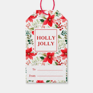 Holly Jolly Floral Berry Gift Tags