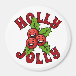 Holly Jolly Funny Laughing Holly Christmas Magnet