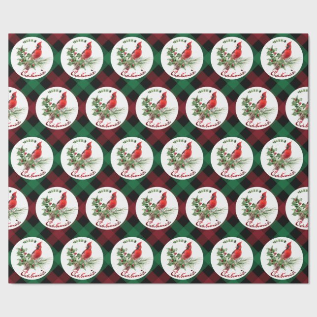 Holly Jolly Greetings of Christmas Wrapping Paper (Seam)