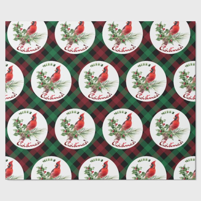 Holly Jolly Greetings of Christmas Wrapping Paper (Seam)