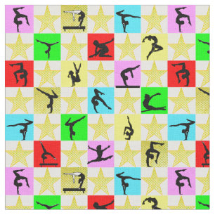 HOLLY JOLLY GYMNASTICS CHRISTMAS FABRIC