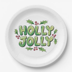 Holly Jolly Harmony Paper Plate