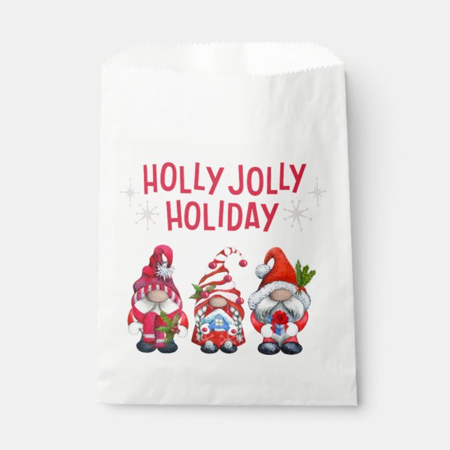Holly Jolly Holiday Gnomes    Favour Bag (Front)