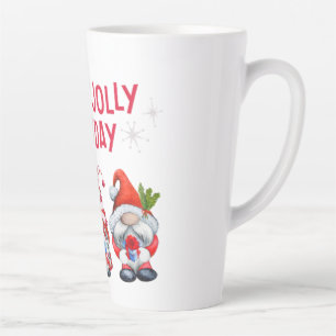 Holly Jolly Holiday Gnomes Whimsical Christmas Latte Mug