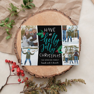 Holly Jolly   Holiday Photo Collage Card