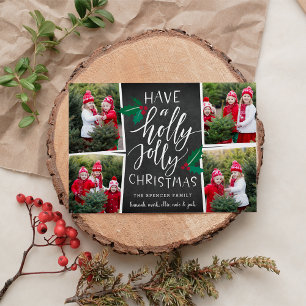 Holly Jolly   Holiday Photo Collage Card