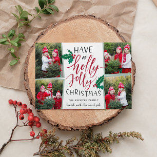Holly Jolly   Holiday Photo Collage Card